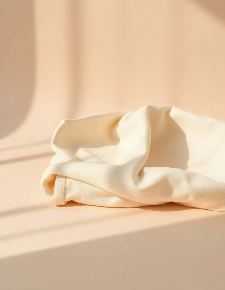 Soft morning light on cream linen